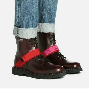 Valentino Burgundy Combat Boots. Great condition